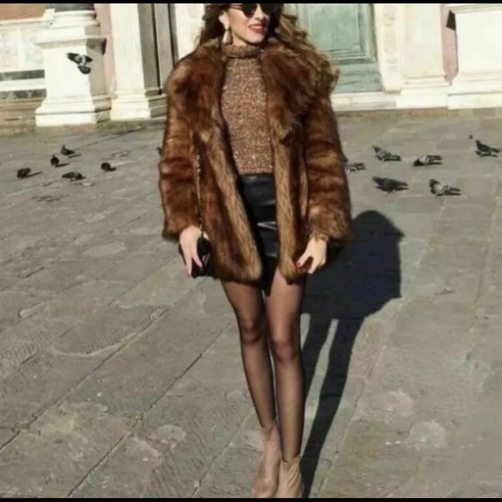 Zara- Faux fur coat